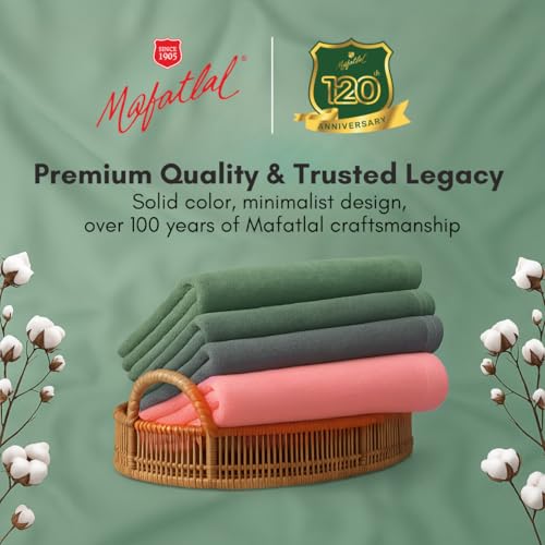 Image of Mafatlal Joy Bath Towel Large Size - Pack of 2 | 58 x 29 inch | Soft & Highly Absorbent | Quick Dry | 450 GSM | Pink N Green | Bath Towels for Men