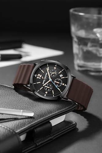 Image of Daniel Hechter Paris Cluny Collection Multifunction Watch for Men with Round Dial, Date Display Function, Quartz Movement and Wavy Pattern Silicon Strap - DHM1019