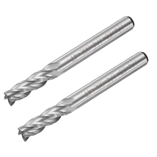 Image of uxcell 2pcs 4 Flute 1 /4 inch x 1 /4 inch Cutting Slotting End Mill Router Bit HSS CNC Cutter Router Bits Upcut Spiral Milling Cutter Tool for Wood PVC MDF Engraving