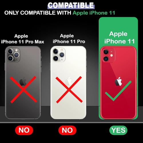 Image of Premium Shockproof Transparent TPU Back Case Cover with Built-in Slim Card Holder Wallet for Apple iPhone 11 - Clear