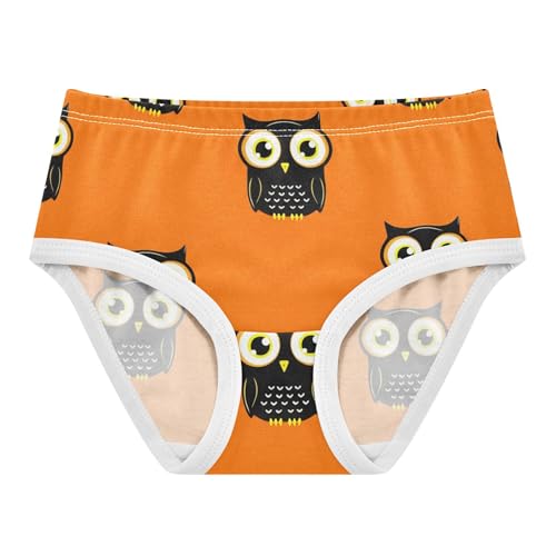 Cotton Toddler Underwear Floral Cute Cartoon Owls Orange Panties for Girl Fancy Kids Undies Briefs 2t