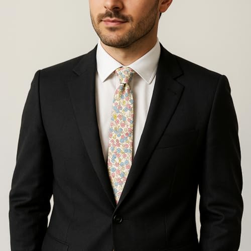 Image of Parquet Mens Floral Tie | Cotton Printed Skinny Necktie for Wedding | Spring & Summer