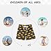 Selerdon Quick Dry Swim Trunks Black Yellow Paper Boats for Boy Kids Summer Fashion Beach Shorts with Adjustable Waist and Side Pocket for Daily Wear Outdoor Play XS