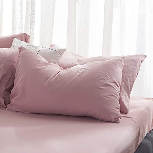 Housse de couette en lin lavé double king size 4 pièces lit blanc - 4