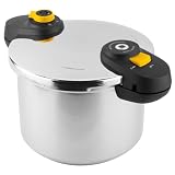 Magefesa ® Ronda olla a presión rápida de 6 Litros, fabricada en Acero inoxidable 18/10, con ahorro de energía, apta para inducción, 5 sistemas de seguridad y fácil limpieza