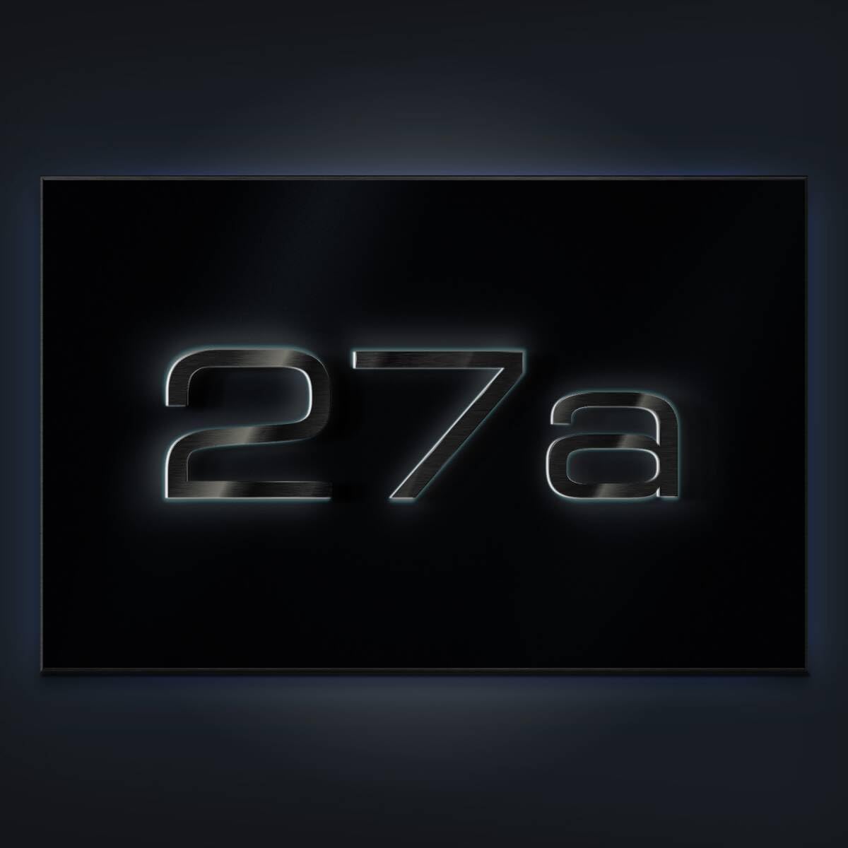 Metzler placa de número de casa LED en acero inoxidable | 3 cifras en diseño 3D | antracita RAL7016 | iluminada y resistente al clima | 31x20 cm