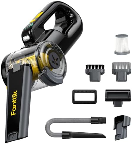 Fanttik Fold V10 Apex Pivot Cordless Car Vacuum, 17000Pa Handheld Vacuum Suction Power, Smart LED Display, Portable for Car Home Pet (Deluxe with Flexible Hose&Pet Brush)