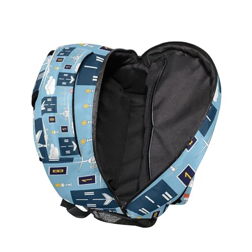 Airplanes Plane Backpack for Boys Girls, Kids Bookbag Laptop Tablet Travel School Bag with Name Tag4