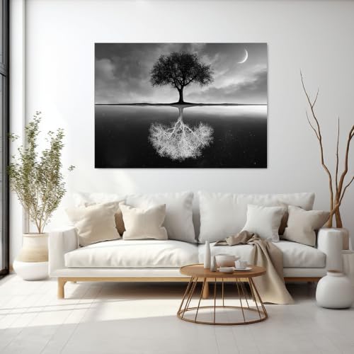 Cartel del Árbol de la Vida en lienzo de 40x60cm sin marco con diseño abstracto 3