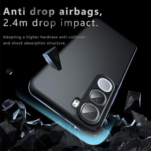 Image of Matte PC+TPU Phone Case for Vivo Y300 5G Air Bag Protection, Anti-Fingerprint, Micro Arc Edge, Never Turns Yellow, Skin-Friendly Feel, Camera Protection, Black