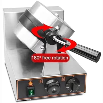ASnwpaK 1300W Kommerzielles Elektrisches Hamburger-Waffeleisen, Antihaftbeschichteter Hamburgermaker, Beidseitige Heizung, Temperatur: 50–300 °C/Zeit: 0–2min., FüR Hamburger, Dorayaki, Panini – Bild 5