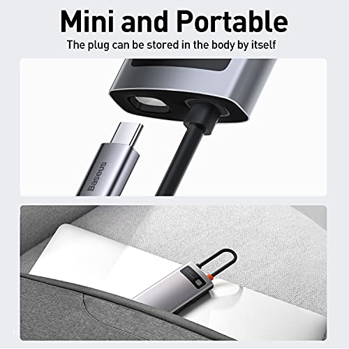 Hub USB C, Adaptador USB C Baseus 8 em 1 Docking station com HDMI 4K, 3 USB 3.0, leitor TF/SD, Ether