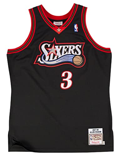 Allen Iverson Philadelphia 76ers Mens 1997-98 Swingman Jersey (as1 Alpha x_l Regular Regular X-Large) Black