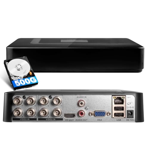 8CH H.265+ 1080p CCTV Recorder DVR, 6-in-1 Surveillance DVR with