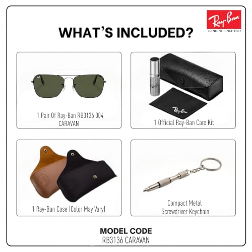 Image of Ray-Ban RB3136 CARAVAN Sunglasses with Official Eyewear Kit
