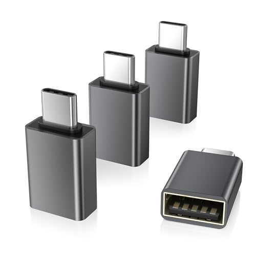 Elebase USB C to USB Adapter 4Pack,USBC Male to USB 3.0 Female MacBook Pro Air Adaptor,Type C Thunderbolt 3 OTG Converter for Flash Thumb Drive,Apple iPhone 17 16 16e 15,iPad mini,Mac,Samsung S25 S24