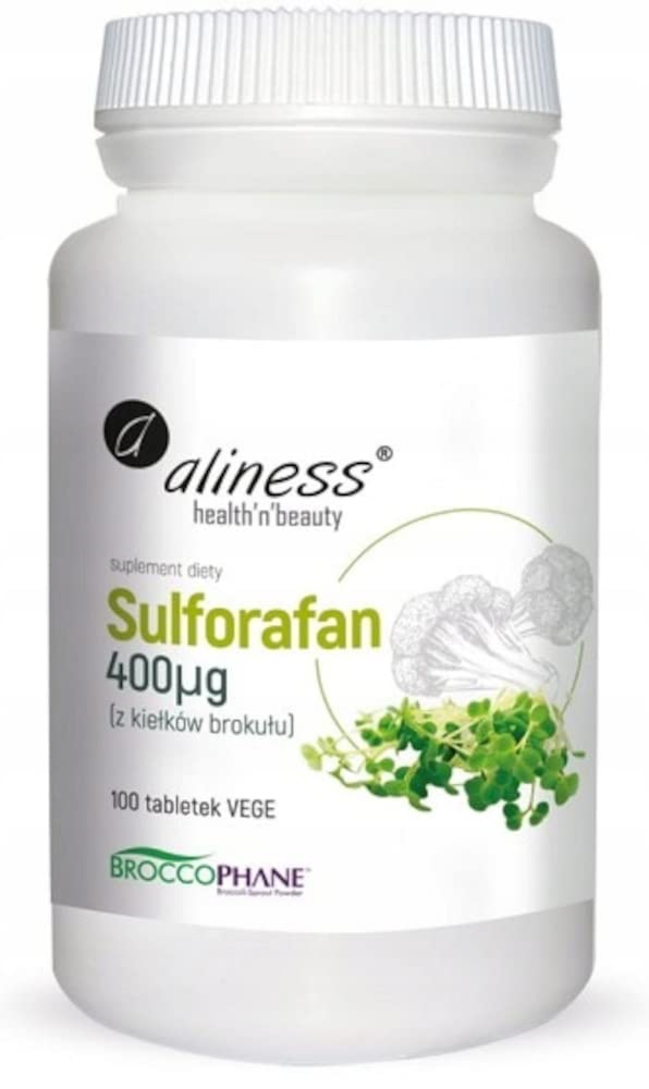 Aliness Sulforaphan 400 µg aus Brokkoli-Sprossen – Nahrungsergänzungsmittel, 100 Tabletten