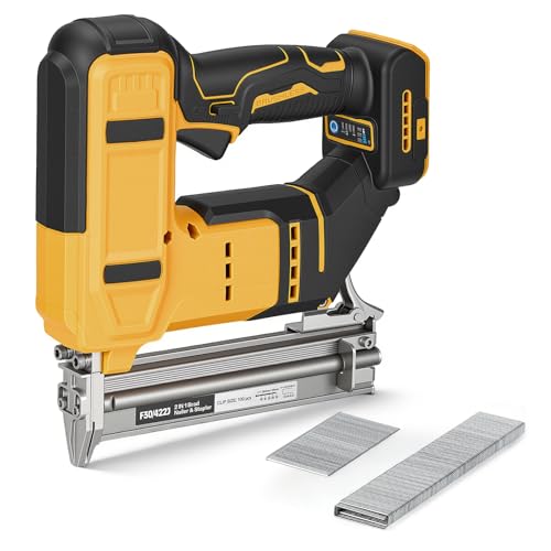 Cordless Brad Nailer Compatible with Dewalt 18V 20V Battery, 2-in-1 Cordless Nail Gun Staple Gun, 18GA Battery Stapler Nailer with 1000 Nails & 1000 Staples for Woodworking & Home Improvement