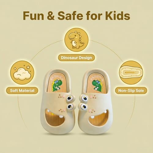 Image of Toddler Little Kids Slides Sandals Unicorn Dinosaur Bunny Beach Pool Shower Slides Anti-Skid Home Bath Slippers Cute Summer Outdoor Shoes for Girls and Boys
