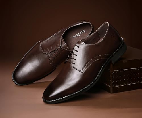 Image of LOUIS STITCH Formal Derby Lace Up Shoes for Men | Handcrafted Italian Leather Mens Shoes (LSNRXPL)