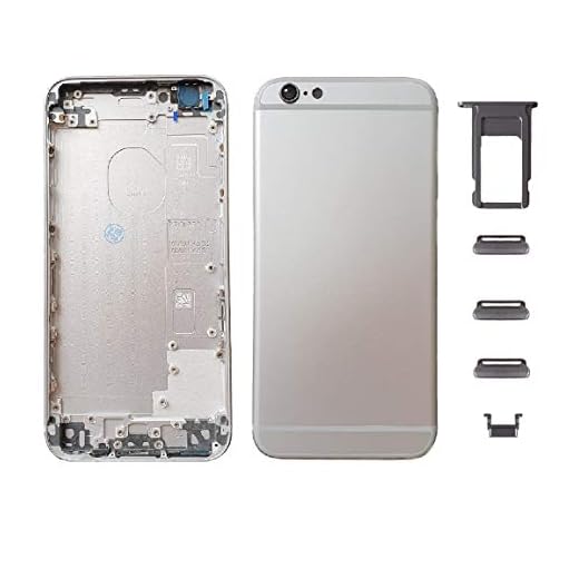 Smartex® Baksida Glas med Ram kompatibel med iPhone 6S | Baksidahus med ram och sidoknapp (Rymdgrå)