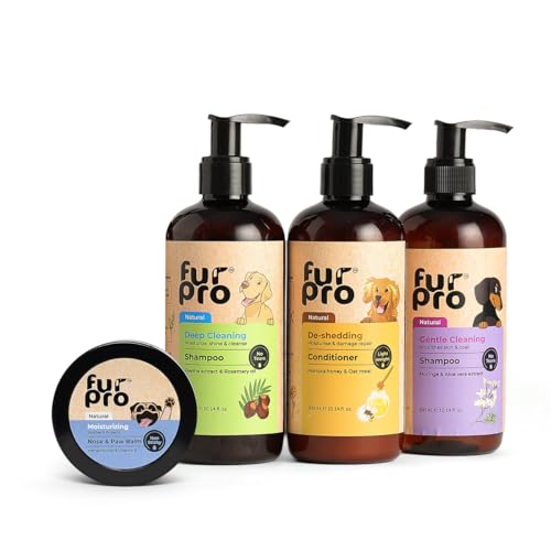Image of All-in-One Pet Care Combo - Gentle & Deep Cleaning Shampoo + De-Shedding Conditioner + Paw & Nose Balm - Complete Grooming Kit for Pets