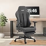 boulies ゲーミングチェア オフィス デスクチェア 高級 座り心地 パソコンチェア ファブリック PC 2年保証 事務椅子 165度 おしゃれ 360度回転 エルゴノミクス 人間工学 疲れない オットマン リクライニング ロッキング機能 高さ調整 pcチェア テレワーク キャスター ダークグレー【Master Neo 2026 CharcoalGrey 】