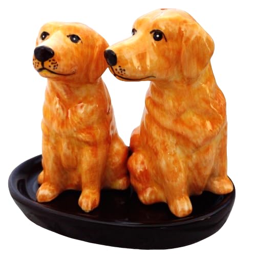 Keramik Salz und Pfefferstreuer Set mit Hundemotiv (Golden Retriever)