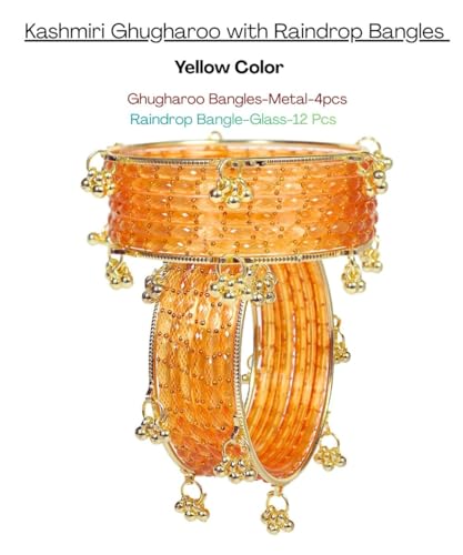 Image of Swara Creations Kashmiri Ghungroo glass Bangles set | Viral Raindrop Multi Set for Women and Girls | Set of 16 Pcs (SKU415)