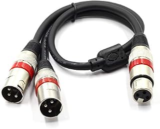 SiYear Balanced Microphone Patch Y Cable Cords - XLR Female to Dual XLR Male 3 Pin Splitter Cord Audio Adapter (XLR-F to Two XLR-M)-50 cm