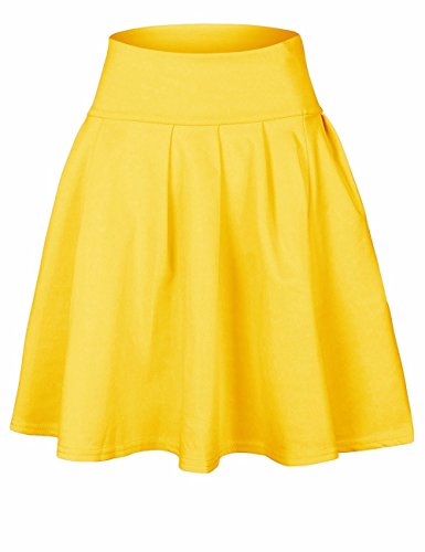 SEMATOMALA Women's Basic Solid Versatile Stretchy Flared Casual Mini Skater Skirt2