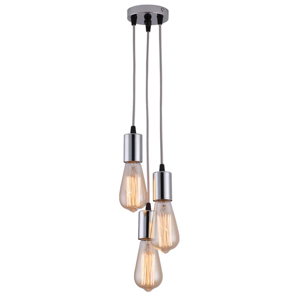 Luminaires suspendus simples et modernes 3 lumières E27 salon argent
