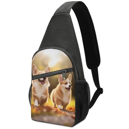 Mochila deportiva tipo bandolera Cute Corgi para senderismo
