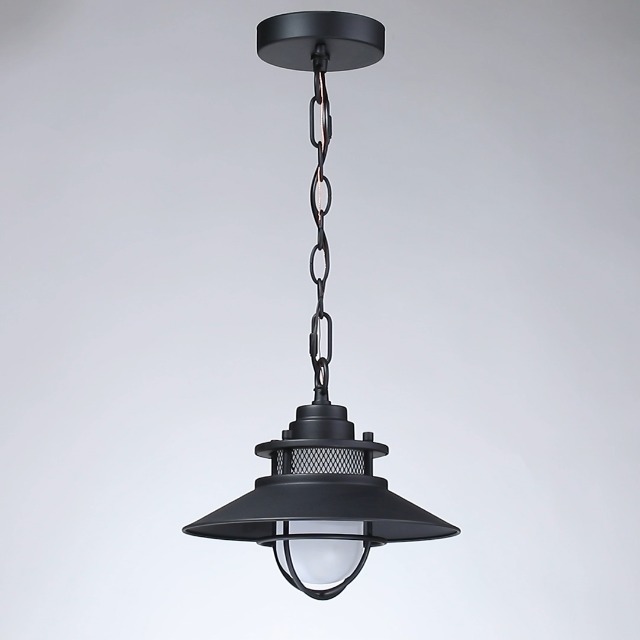 Image of Black Farmhouse Outdoor Pendant Lights For Porch Hanging Lantern Rustic Barn Style Ceiling Mount Light-Outdoor Hanging Light For Patio Entrance Outside Exterior Pendant For Front Door, E26