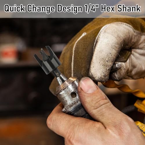 Image of Serplex 8Pcs Assorted Hole Saw Drill Bit Set for Wood, Hex Shank