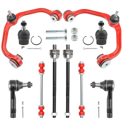 2005-2016 Ford F-250 / F-350 4WD Vehicles with Steering Wheel Oscillation 4 Front End 10pc Suspension Kit for Ford Ranger Mazda B2300 B2500 B3000 B4000, Upper Control Arm Lower Ball Joints Tie Rods Sway Bars Replacement(10pc)
