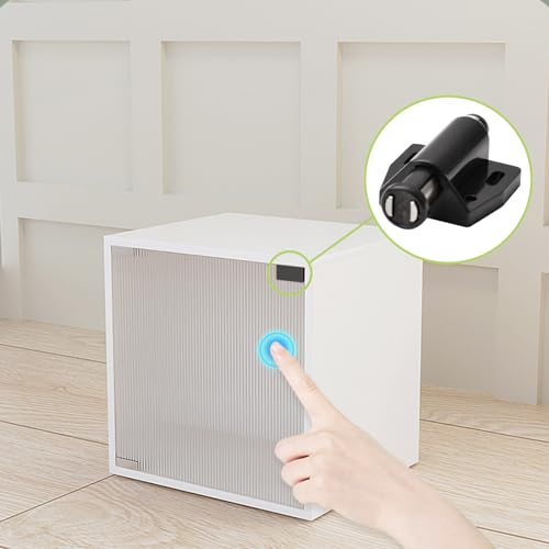 UFURMATE Glastür-Magnetschnäpper für Glastüren, 4 Stück, zum Öffnen, einzelne Glastür, magnetische Touch-Riegel mit verstellbarer Schrankklemme, passend für 3–6 mm große, frei schwingende Glastüren
