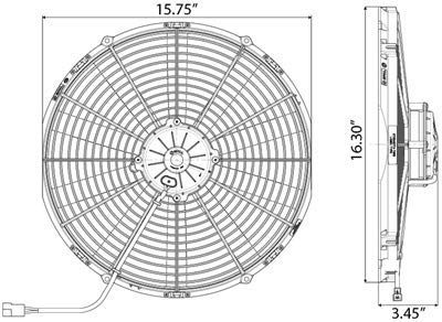 Spal 30102120 16" Puller Fan 12 Volt High Performance Straight Blade 1918 Cfm Va18-Ap70/Ll-86A #TOP5