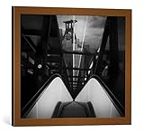 kunst für alle Bild mit Bilder-Rahmen: holger Droste Zeche Zollverein World Cultural Heritage - dekorativer Kunstdruck, hochwertig gerahmt, 60x50 cm, Kupfer gebürstet