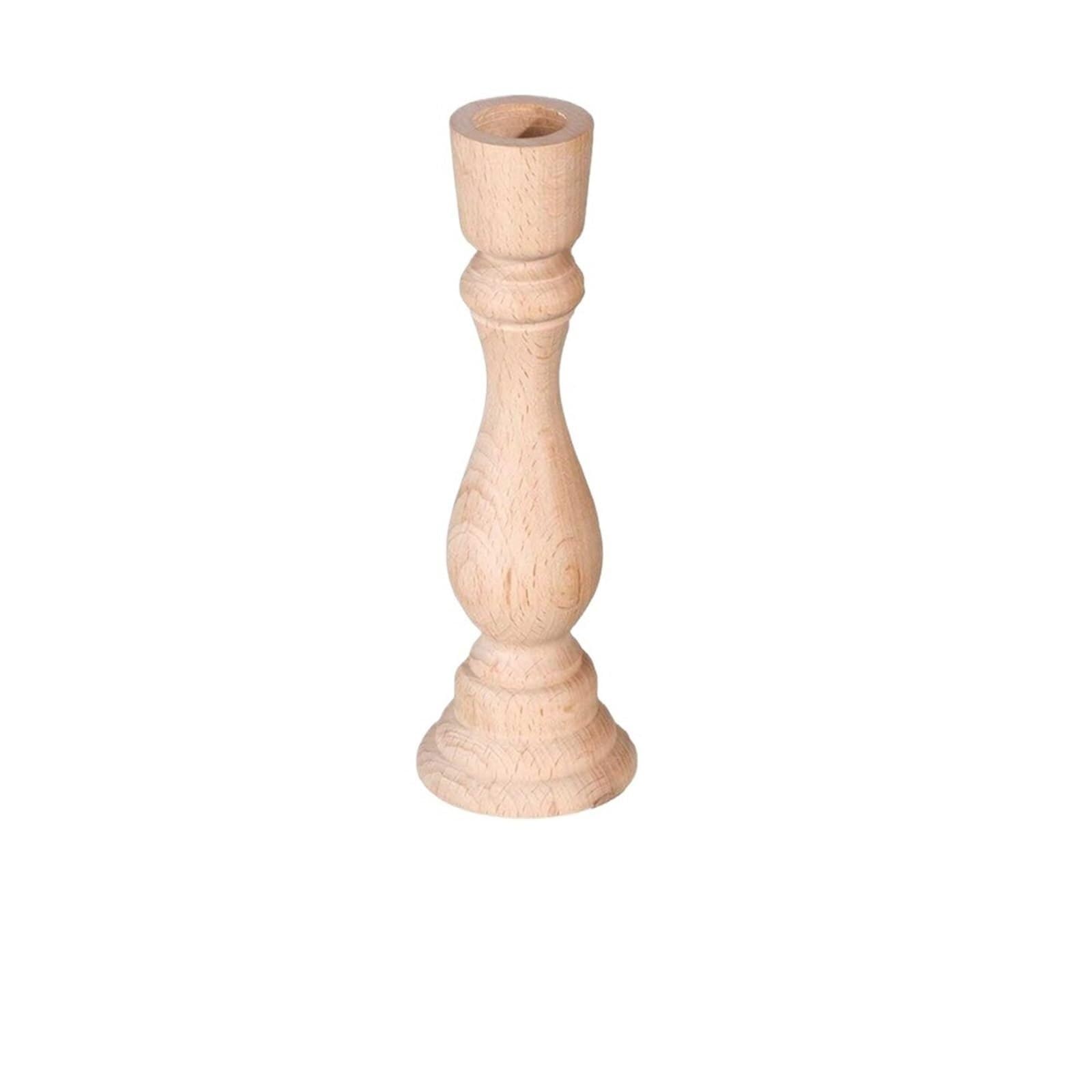 Candle Holders Wooden Candlesticks Unfinished Wood Candle Holder Pillar Taper Stands For Wedding Party Birthday Home Table Decoration(L)