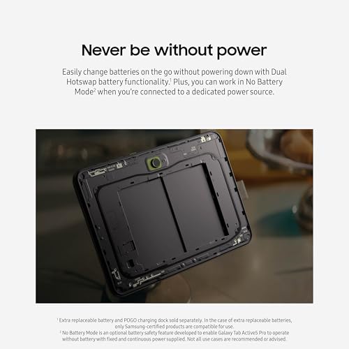 Image of Samsung Galaxy Tab Active5 Pro 10.1 inch 8+256GB 5G Work Tablet, 5G Unlocked, Rugged Design, Sensitive Touchscreen, Long Battery Life for Workers, SM-X358UZGEN14, Green
