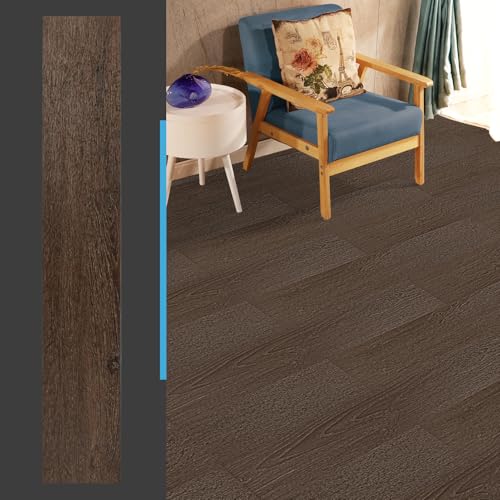 Image of Art3d 12-Pack Peel and Stick Vinyl Floor Tiles (18 Sq.Ft), Brown Stone
