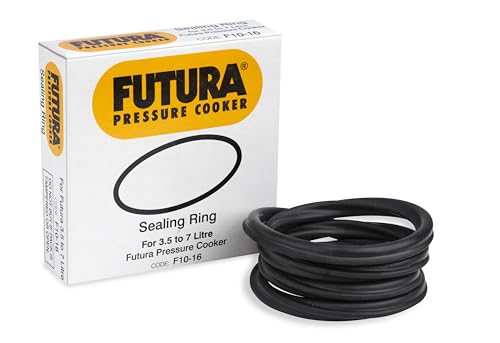 Hawkins Rubber Futura Sealing Ring For 3.5 Litre To 7 Litre Futura Pressure Cookers, Black, Standard (F10-16)