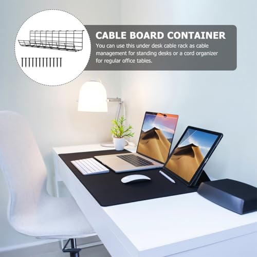 Toddmomy Bandeja para Gestión de Cables de Escritorio 2 piezas Organizador de Cables para Oficina, Negro miniatura 4