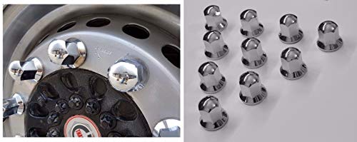 24/7 Auto 25 x 32 mm Chrom-Kunststoff-Radmutter-Abdeckungen für LKW, Anhänger, LKW