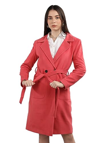 Image of CHKOKKO Women Classic Long Winter Coat Double Breasted | Knee Length Design with a Sophisticated Spread Collar and Convenient Front Pockets for All Occasions