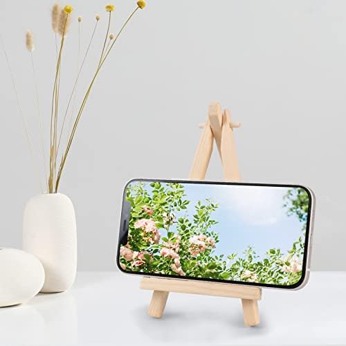 doesnotapply 24 Pcs Mini Easels Adjustable Mini Wooden Artist Triangle Easels Small Tabletop Easel for Wedding Business Card Painting Craft Drawing Photos Mobiles Holder Display Stand, Beige