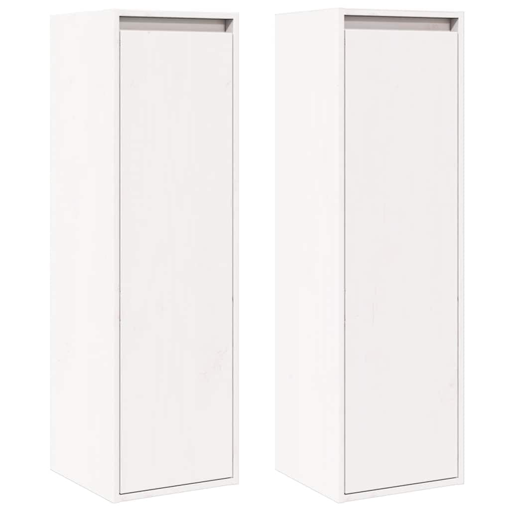 Lot de 2 armoires murale blanc en bois pour optimiser le rangement du salon