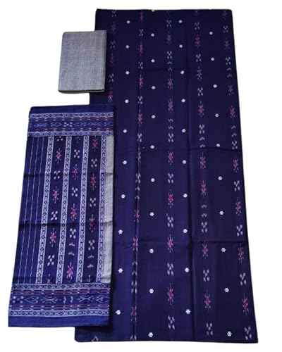 Image of Odisha Sambalpuri Handloom Woman's Pure Cotton Handloom Dress Material With Dupatta Bottom Wear 3 Pic Set Sambalpuri dress material Unstitched