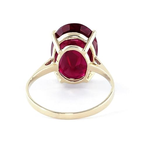 Galaxy Gold Gg 18K Solid Yellow Gold Ring 7.5 Ct Oval-Shaped Ruby - 18K (6.5) #TOP4